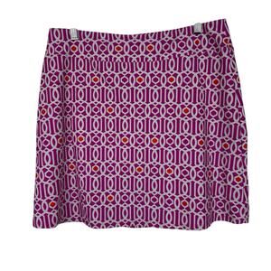 Jude Connally Mini Skirt Sonia Women Medium Pink Orange White Geometric Print